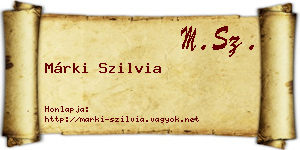 Márki Szilvia névjegykártya