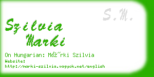 szilvia marki business card